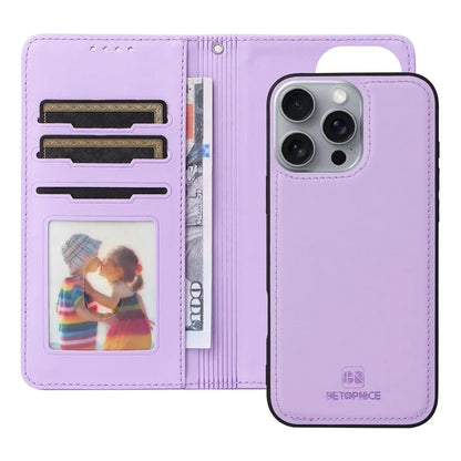 BETOPNICE 005 For iPhone 16 Pro Max Case Detachable 2-in-1 Leather Wallet Phone Cover