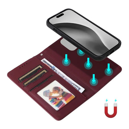 BETOPNICE 005 For iPhone 16 Pro Max Case Detachable 2-in-1 Leather Wallet Phone Cover