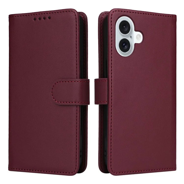 BETOPNICE 005 For iPhone 16 Plus Case PU Leather Detachable Phone Cover