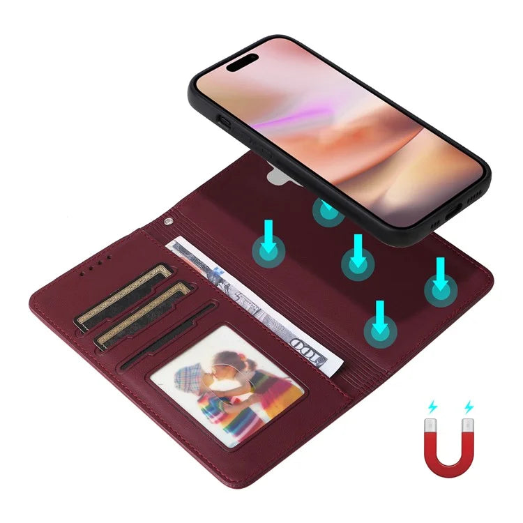 BETOPNICE 005 For iPhone 16 Plus Case PU Leather Detachable Phone Cover