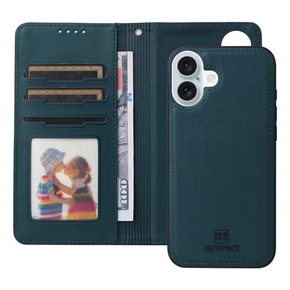 BETOPNICE 005 For iPhone 16 Plus Case PU Leather Detachable Phone Cover