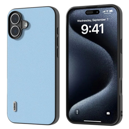 ABEEL For iPhone 16 Plus Case Anti-Scratch Genuine Cow Leather Back Phone Cover