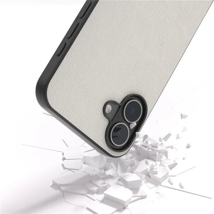 ABEEL For iPhone 16 Plus Case Anti-Scratch Genuine Cow Leather Back Phone Cover
