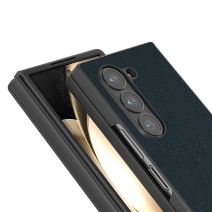 ABEEL For Samsung Galaxy Z Fold6 5G Case Genuine Cow Leather Hard PC Phone Cover