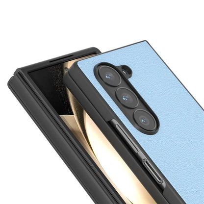 ABEEL For Samsung Galaxy Z Fold6 5G Case Genuine Cow Leather Hard PC Phone Cover