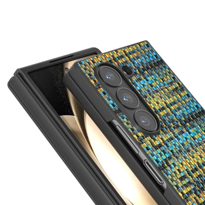 For Samsung Galaxy Z Fold6 5G Case Plaid Texture PU Leather+PC Phone Cover