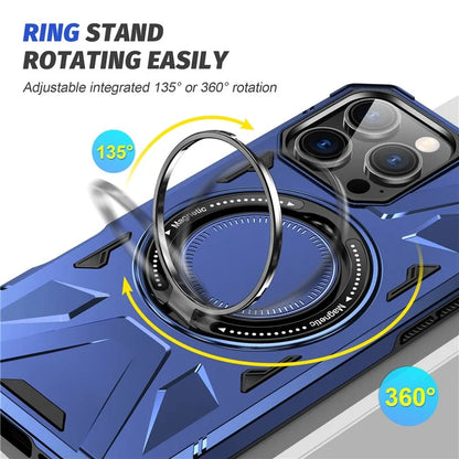 For iPhone 16 Pro Max Case Compatible with MagSafe TPU+PC Kickstand Phone Cover