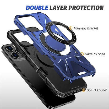 For iPhone 16 Pro Max Case Compatible with MagSafe TPU+PC Kickstand Phone Cover