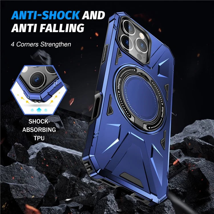 For iPhone 16 Pro Max Case Compatible with MagSafe TPU+PC Kickstand Phone Cover