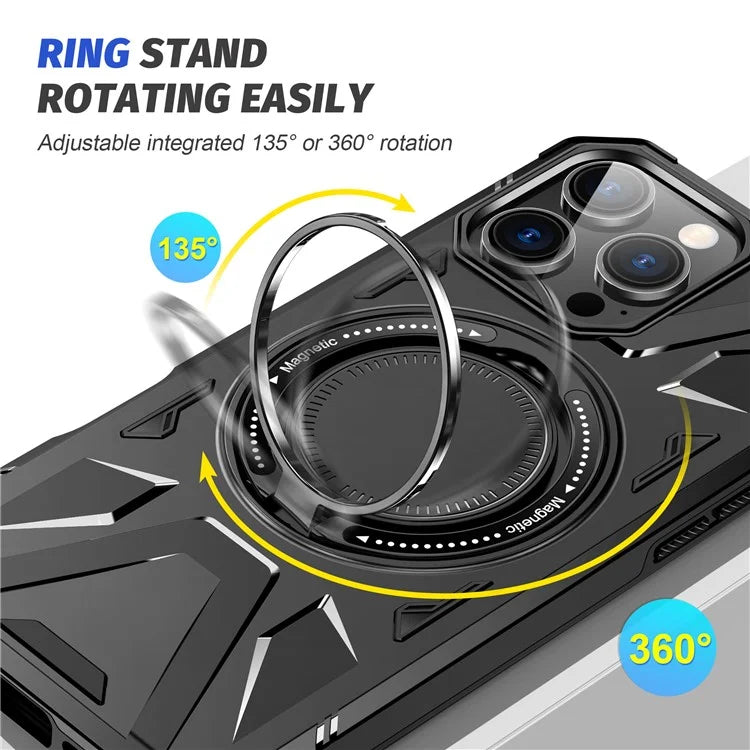 For iPhone 16 Pro Max Case Compatible with MagSafe TPU+PC Kickstand Phone Cover