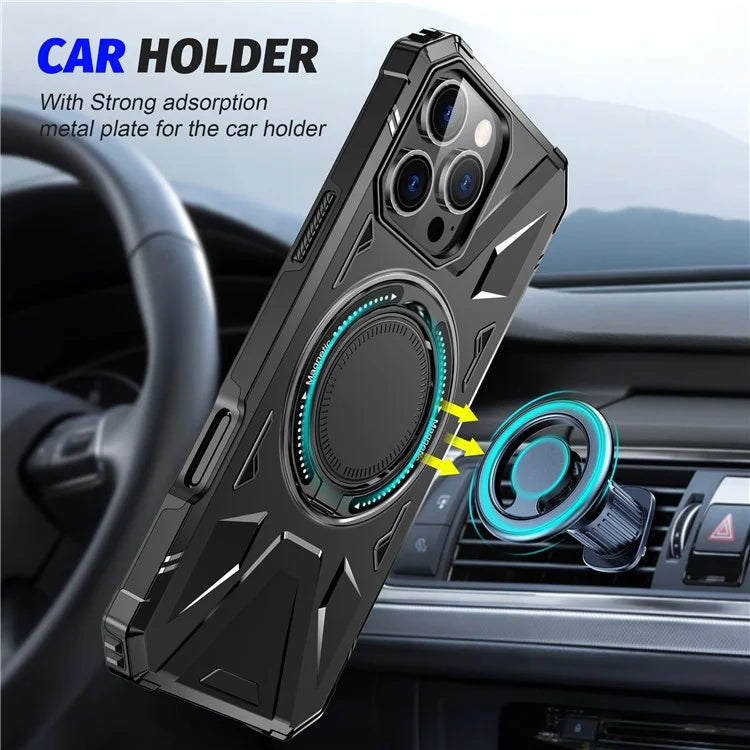For iPhone 16 Pro Max Case Compatible with MagSafe TPU+PC Kickstand Phone Cover