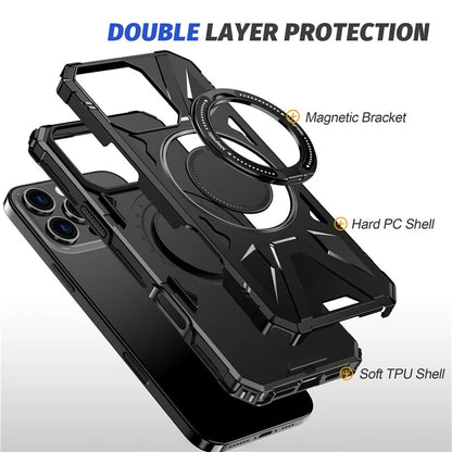 For iPhone 16 Pro Max Case Compatible with MagSafe TPU+PC Kickstand Phone Cover