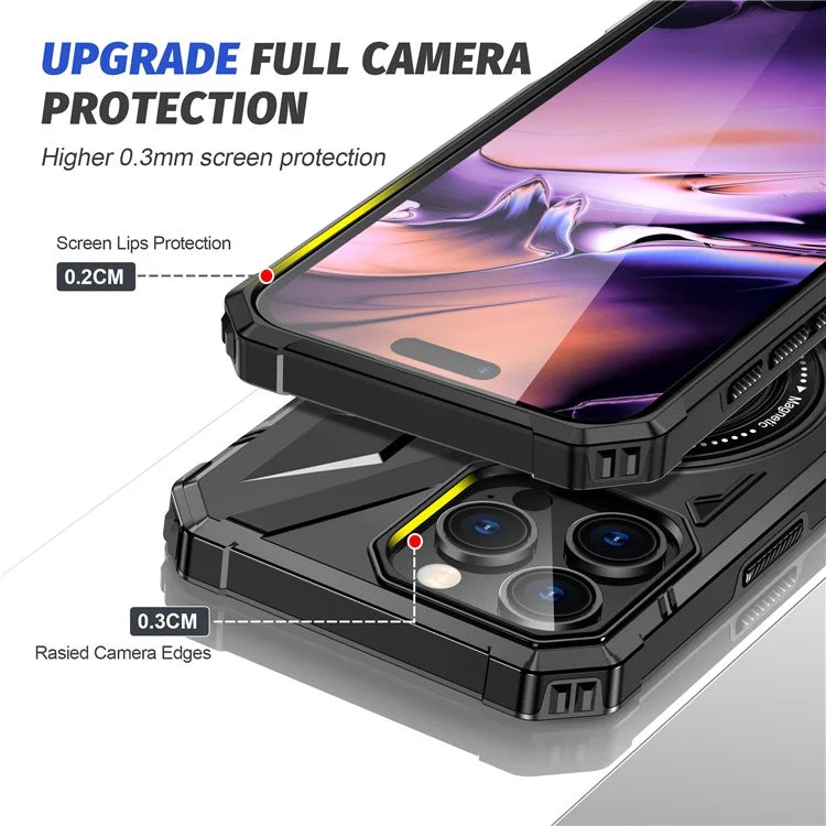 For iPhone 16 Pro Max Case Compatible with MagSafe TPU+PC Kickstand Phone Cover