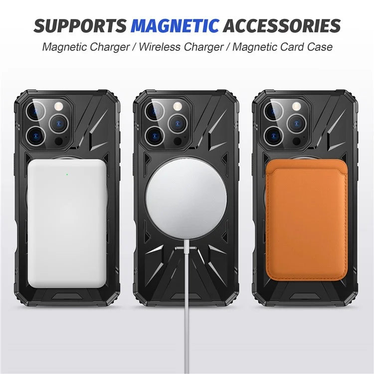 For iPhone 16 Pro Max Case Compatible with MagSafe TPU+PC Kickstand Phone Cover