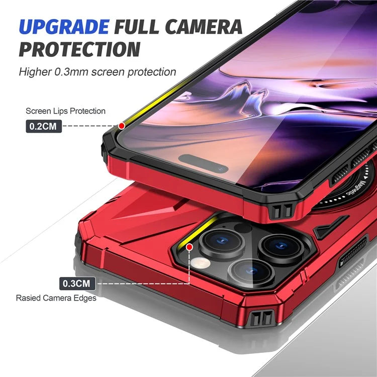 For iPhone 16 Pro Max Case Compatible with MagSafe TPU+PC Kickstand Phone Cover