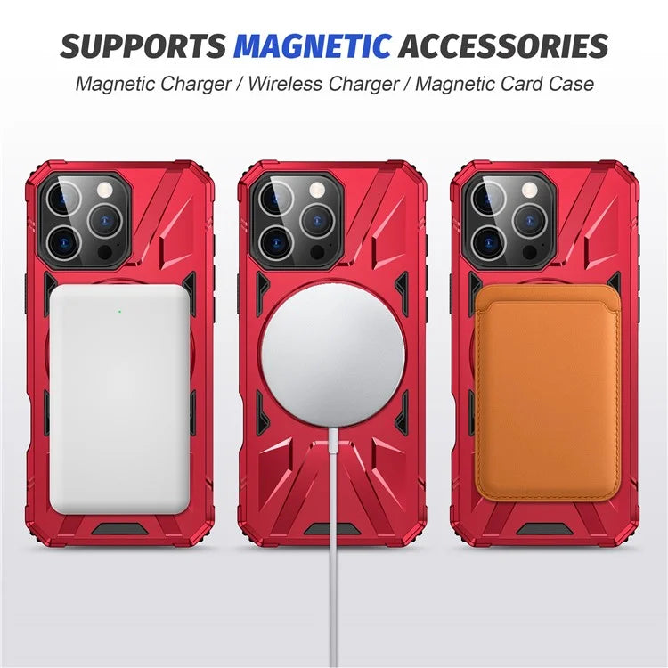 For iPhone 16 Pro Max Case Compatible with MagSafe TPU+PC Kickstand Phone Cover
