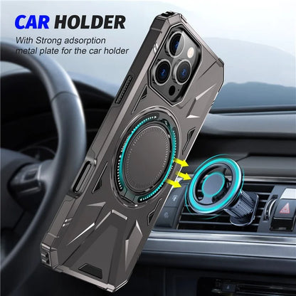For iPhone 16 Pro Max Case Compatible with MagSafe TPU+PC Kickstand Phone Cover