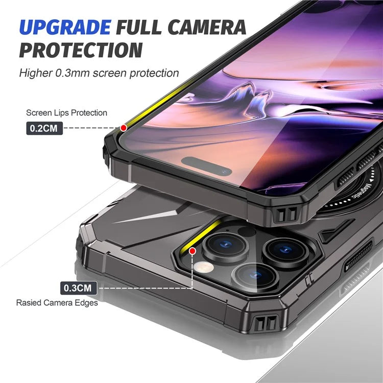 For iPhone 16 Pro Max Case Compatible with MagSafe TPU+PC Kickstand Phone Cover