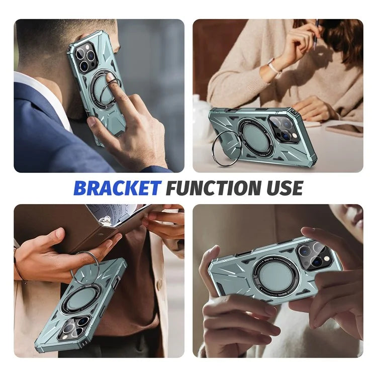For iPhone 16 Pro Max Case Compatible with MagSafe TPU+PC Kickstand Phone Cover