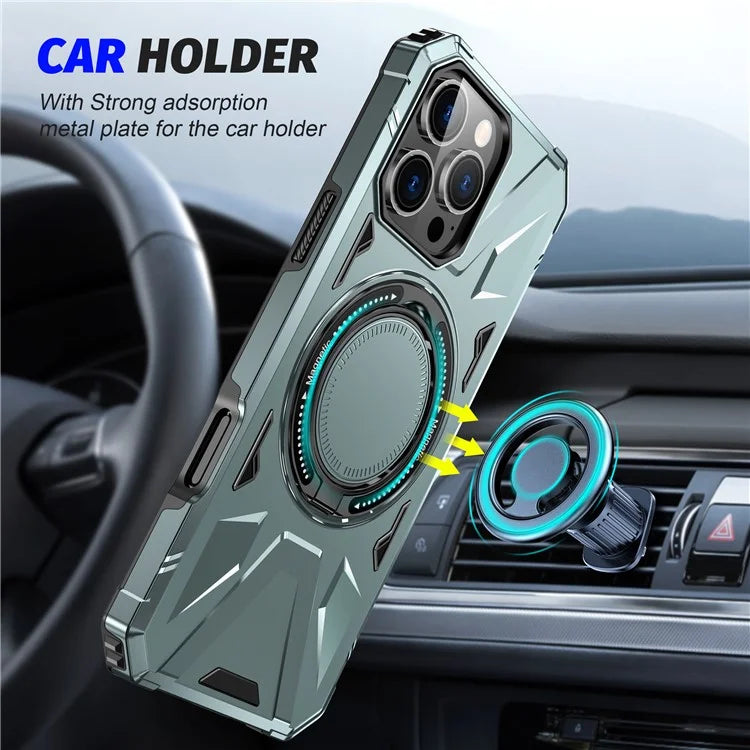 For iPhone 16 Pro Max Case Compatible with MagSafe TPU+PC Kickstand Phone Cover