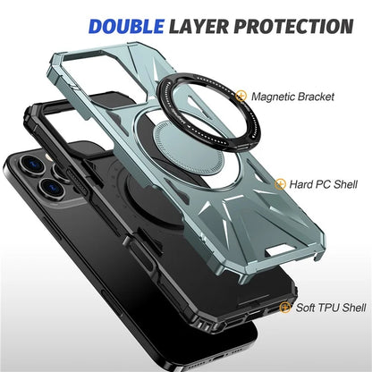 For iPhone 16 Pro Max Case Compatible with MagSafe TPU+PC Kickstand Phone Cover