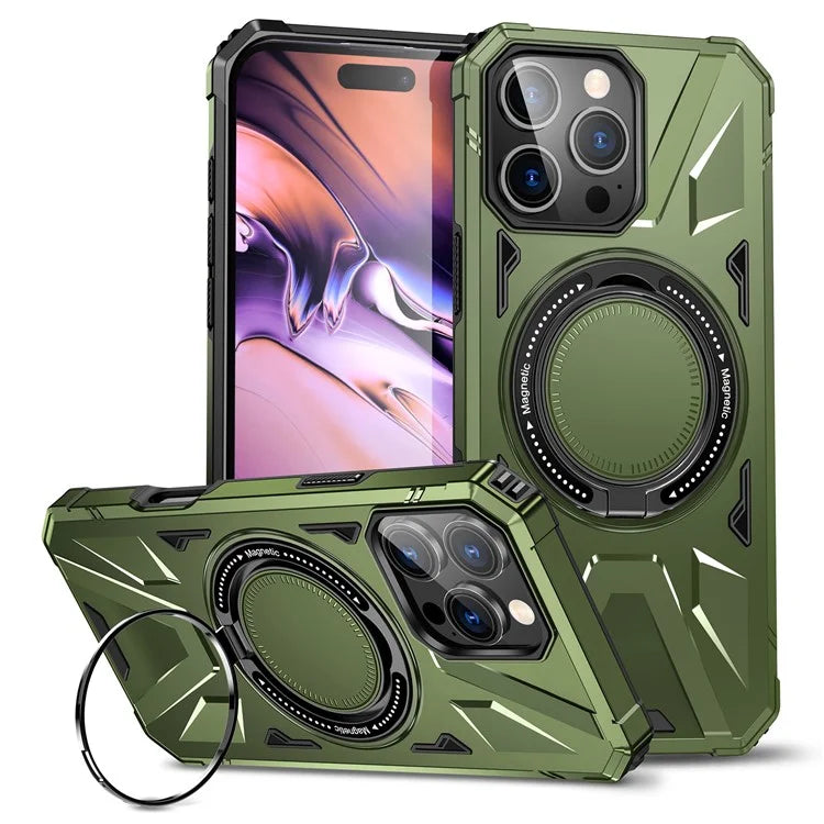 For iPhone 16 Pro Max Case Compatible with MagSafe TPU+PC Kickstand Phone Cover