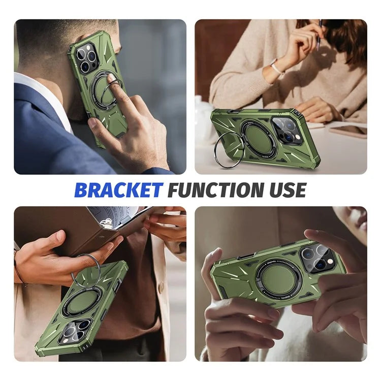For iPhone 16 Pro Max Case Compatible with MagSafe TPU+PC Kickstand Phone Cover