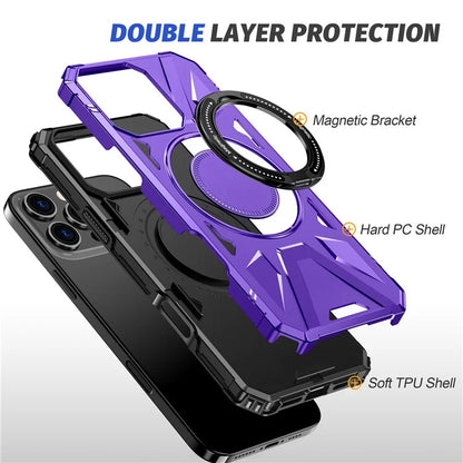 For iPhone 16 Pro Max Case Compatible with MagSafe TPU+PC Kickstand Phone Cover