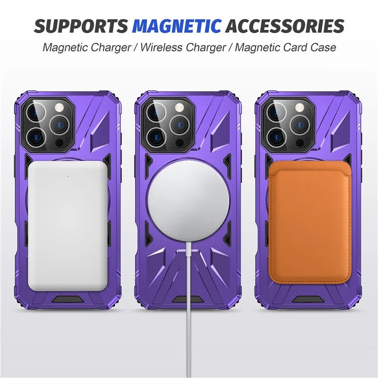 For iPhone 16 Pro Max Case Compatible with MagSafe TPU+PC Kickstand Phone Cover