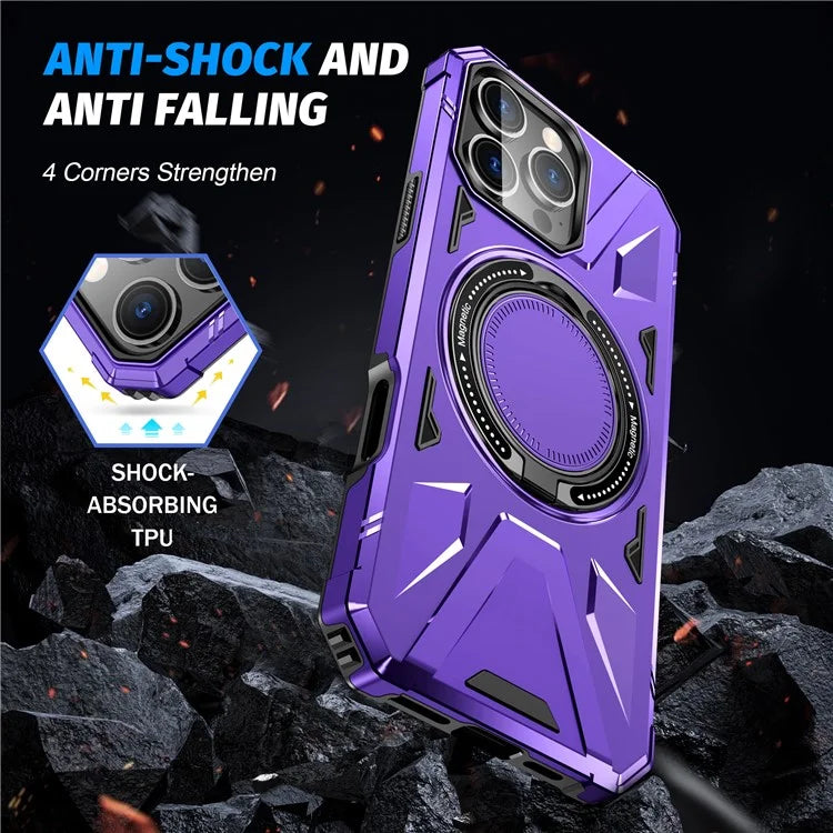 For iPhone 16 Pro Max Case Compatible with MagSafe TPU+PC Kickstand Phone Cover