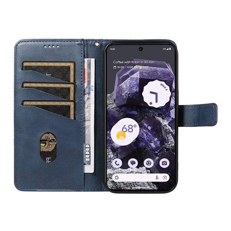 For Google Pixel 9 Pro Case Geometric Line Wallet Leather Phone Cover