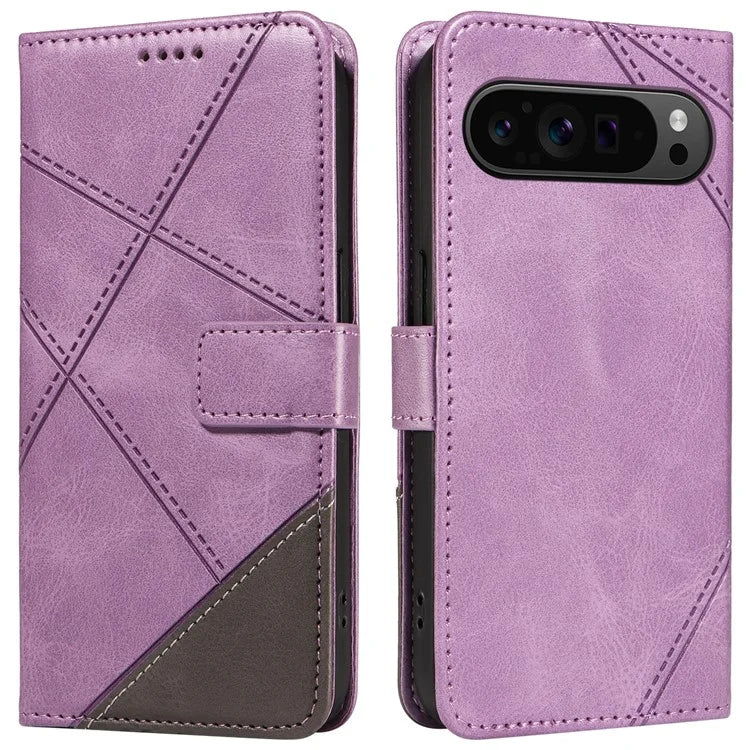 For Google Pixel 9 Pro Case Geometric Line Wallet Leather Phone Cover
