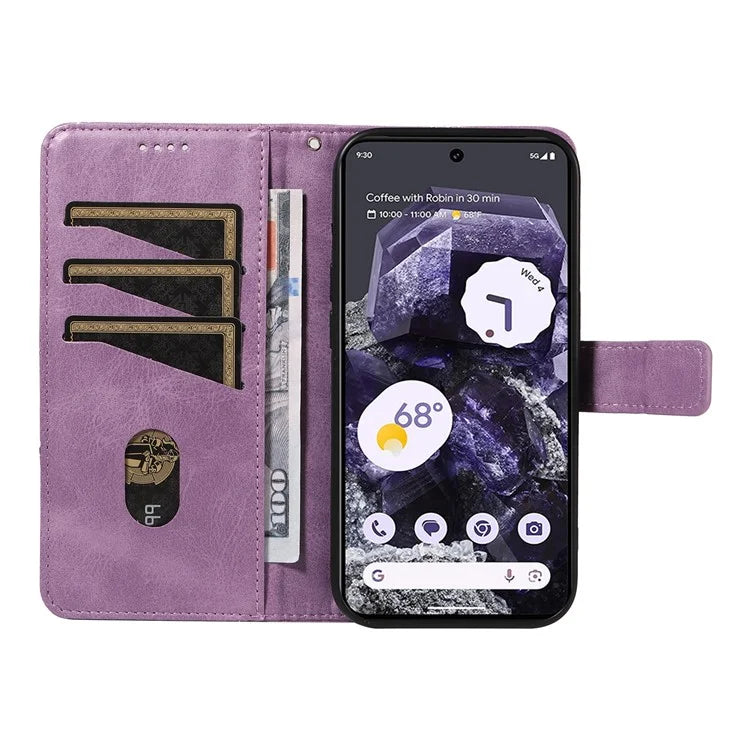 For Google Pixel 9 Pro Case Geometric Line Wallet Leather Phone Cover