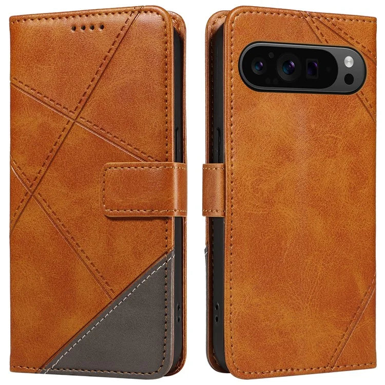 For Google Pixel 9 Pro Case Geometric Line Wallet Leather Phone Cover