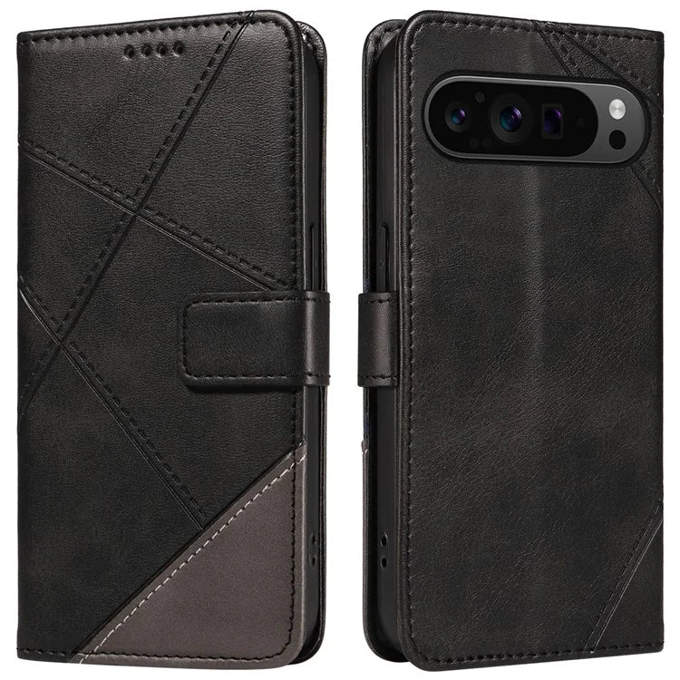 For Google Pixel 9 Pro Case Geometric Line Wallet Leather Phone Cover