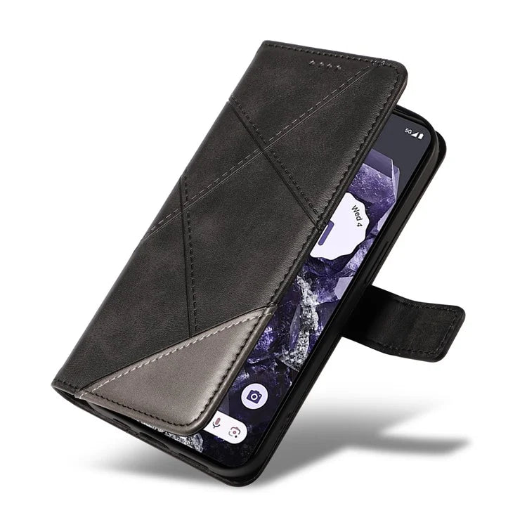 For Google Pixel 9 Pro Case Geometric Line Wallet Leather Phone Cover