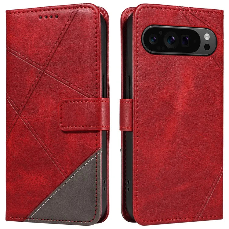 For Google Pixel 9 Pro Case Geometric Line Wallet Leather Phone Cover