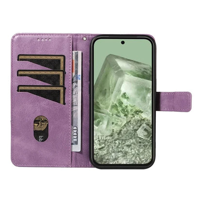 For Google Pixel 8a Case Calf Texture Leather Matte TPU Bumper Phone Cover Geometric Line