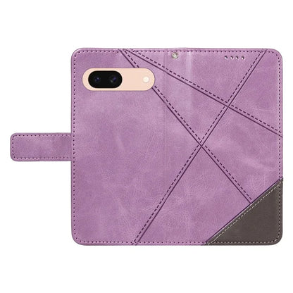 For Google Pixel 8a Case Calf Texture Leather Matte TPU Bumper Phone Cover Geometric Line