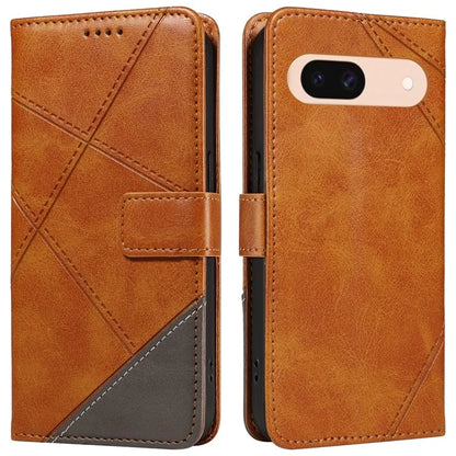 For Google Pixel 8a Case Calf Texture Leather Matte TPU Bumper Phone Cover Geometric Line