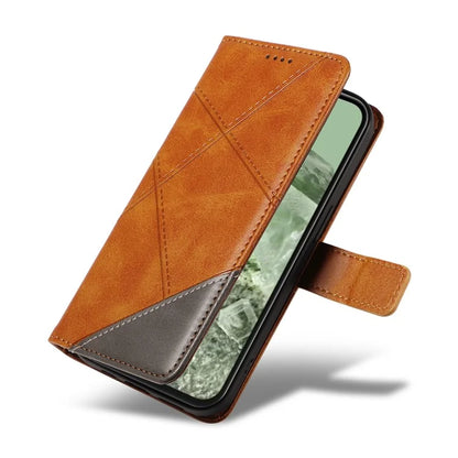 For Google Pixel 8a Case Calf Texture Leather Matte TPU Bumper Phone Cover Geometric Line