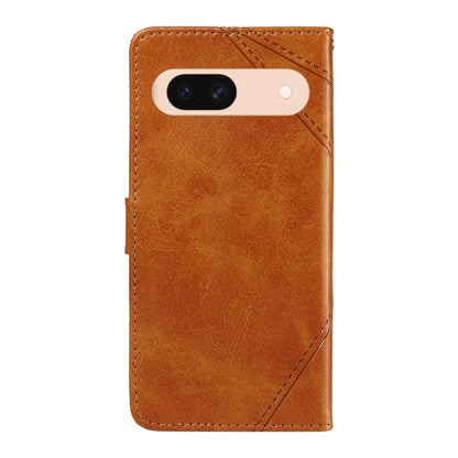 For Google Pixel 8a Case Calf Texture Leather Matte TPU Bumper Phone Cover Geometric Line