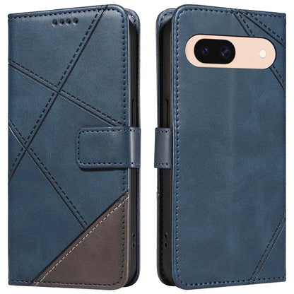 For Google Pixel 8a Case Calf Texture Leather Matte TPU Bumper Phone Cover Geometric Line