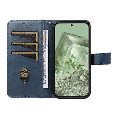 For Google Pixel 8a Case Calf Texture Leather Matte TPU Bumper Phone Cover Geometric Line