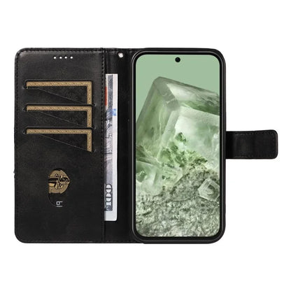 For Google Pixel 8a Case Calf Texture Leather Matte TPU Bumper Phone Cover Geometric Line