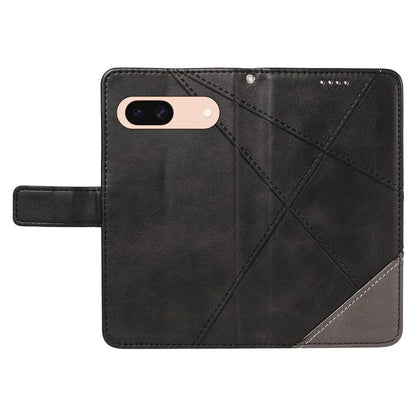 For Google Pixel 8a Case Calf Texture Leather Matte TPU Bumper Phone Cover Geometric Line