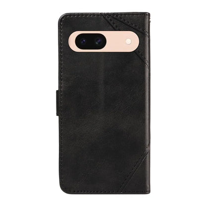 For Google Pixel 8a Case Calf Texture Leather Matte TPU Bumper Phone Cover Geometric Line