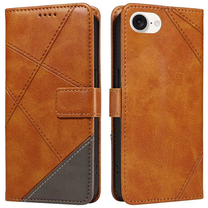 For iPhone SE (2024) Case Leather Card Holder Phone Cover Geometric Line