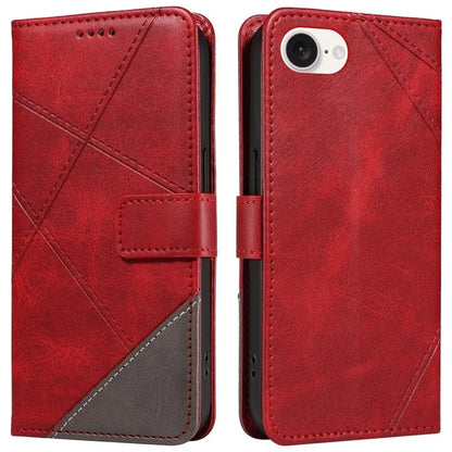 For iPhone SE (2024) Case Leather Card Holder Phone Cover Geometric Line