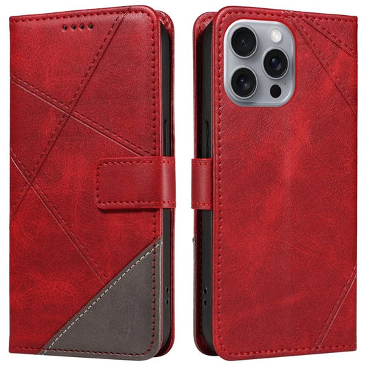 For iPhone 16 Pro Max Case Geometric Shockproof Wallet Leathe Phone Cover
